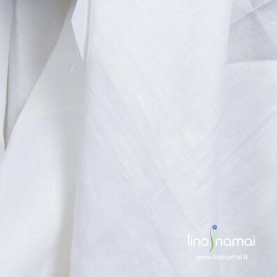 Lininis audinys ryškiai baltas platus - Lino Namai