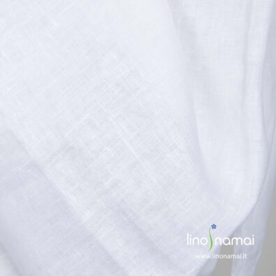 Lininis audinys ryškiai baltas platus (280cm pločio) - Lino Namai