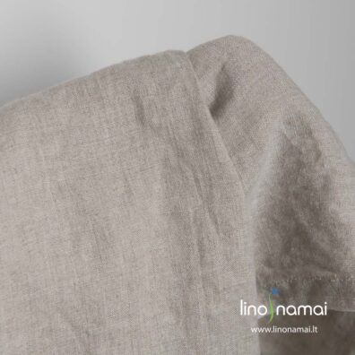 Pilkas lininis audinys skalbtas - Lino Namai