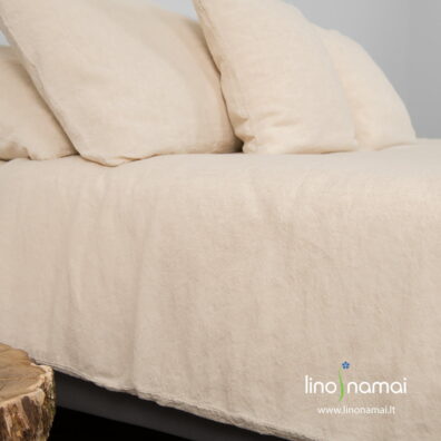 Antklodės užvalkalas iš rusvo lino - medvilnės audinio