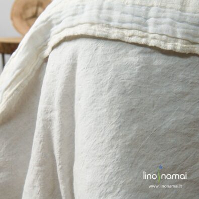 Patalynė iš melanžinio lino-medvilnės audinio (iš baltų ir melsvų verpalų)