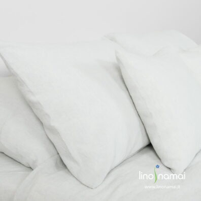 Baltai melsvas lino - medvilnės pagalvės užvalkalas