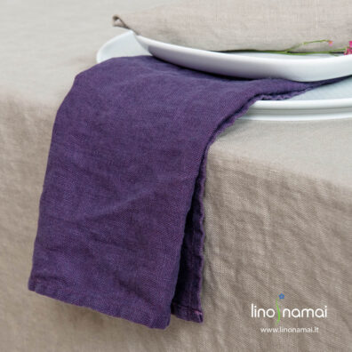 Stalo servetėlė iš violetinio skalbto 100% lino