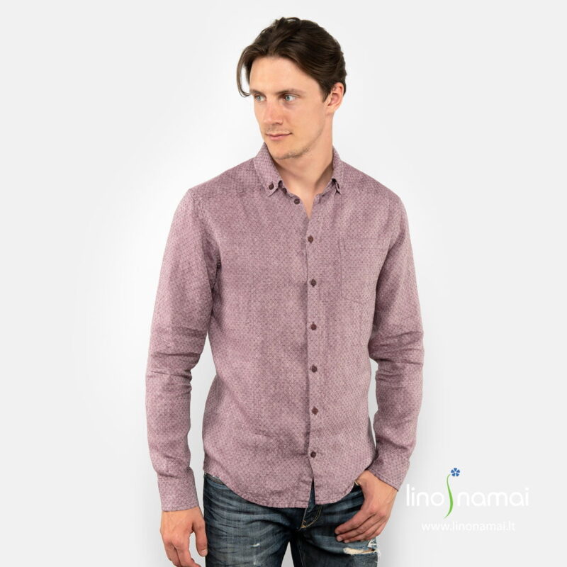 Violetiniai ra&scaron;tuoti vyri&scaron;ki lininiai mar&scaron;kiniai