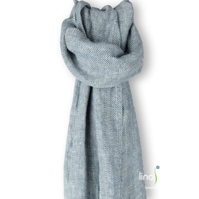 Lininis šalikas mėlyna „eglute“