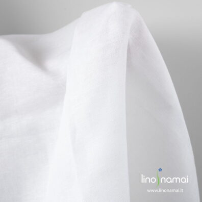 Lininis ryškiai baltas tvirtas audinys