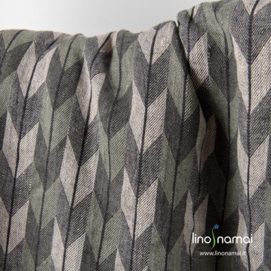 Žakardinis lininis audinys geometriniu raštu