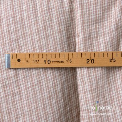 Lino-vilnos audinys rudai languotas, minkštas, švelnus