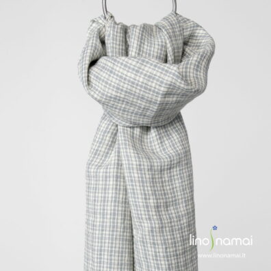 Lino-vilnos šalikas pilkai languotas