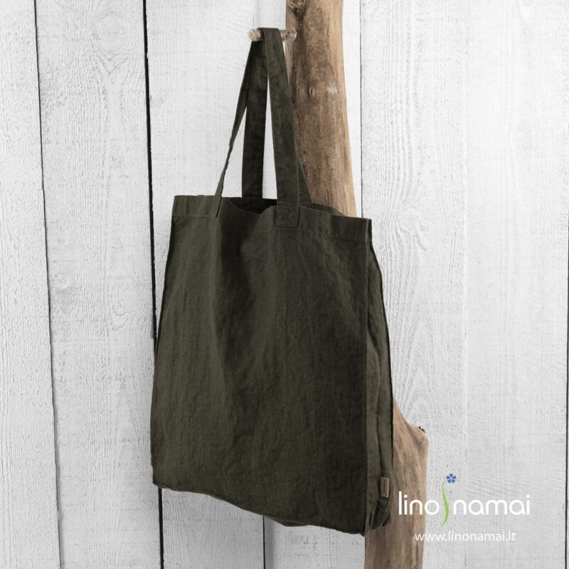 Samanų spalvos lininis krep&scaron;ys