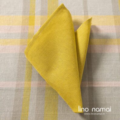 Geltona lino-medvilnės sudėties servetėlė