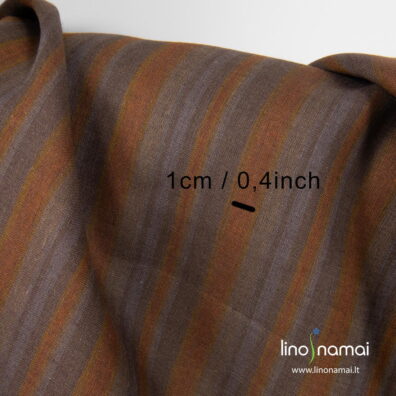 Lininis audinys rudai dryžuotas