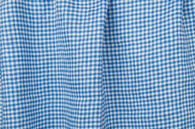 Lininis audinys smulkiais mėlynais langeliais, skalbtas