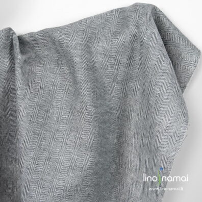 Lininis audinys mėlynai balta „eglute“