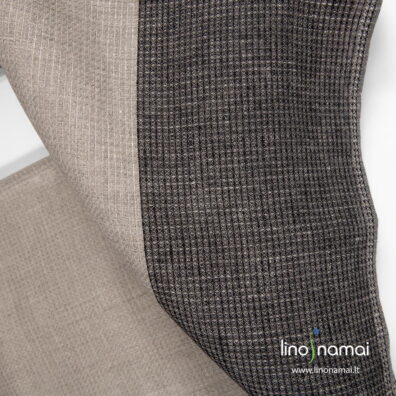 Lininis audinys rankšluostinis juodai pilkas