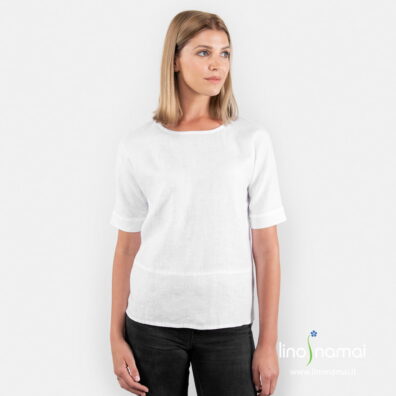 Lininė palaidinė ryškiai balta