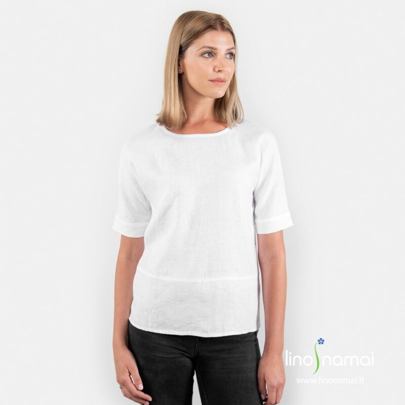 Lininė palaidinė ry&scaron;kiai balta