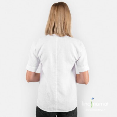 Lininė palaidinė ryškiai balta, nugaros pusė