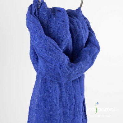 Lininis šalikas ryškiai mėlynas