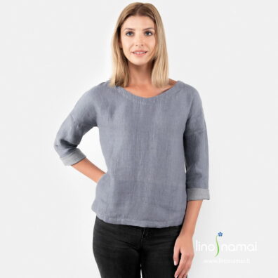 Melsvai pilka lininė palaidinė