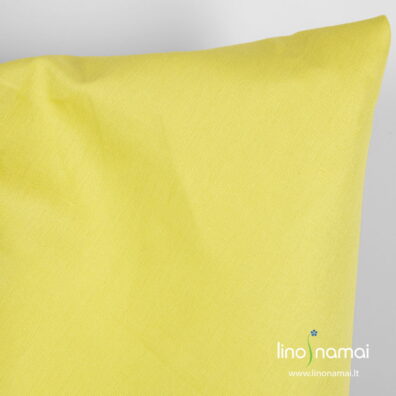 Gelsvai žalias lino - medvilnės audinys