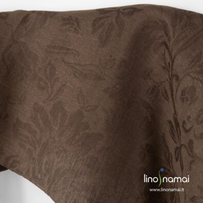 Rudas lininis žakardinis audinys