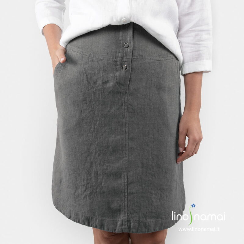 Lininis pilkas sijonas