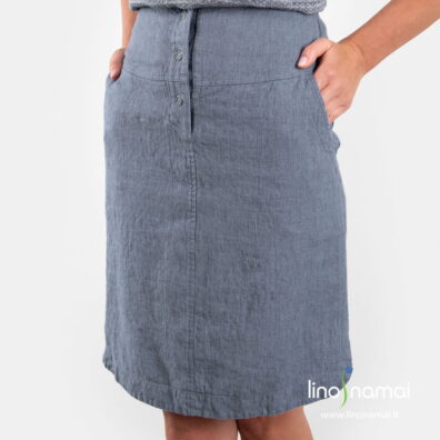 Lininis melsvas sijonas