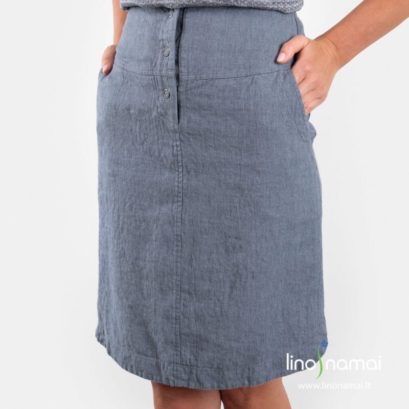 Lininis melsvas sijonas