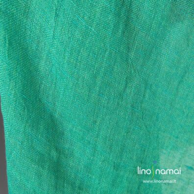 Lengvas retas žalias lino audinys šalikams, užuolaidoms