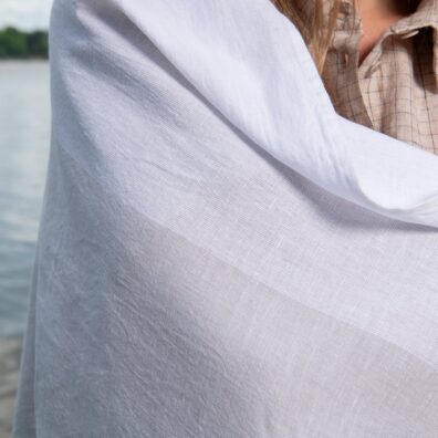 TOSCANA puslininis pilkas dryžuotas paplūdimio rankšluostis