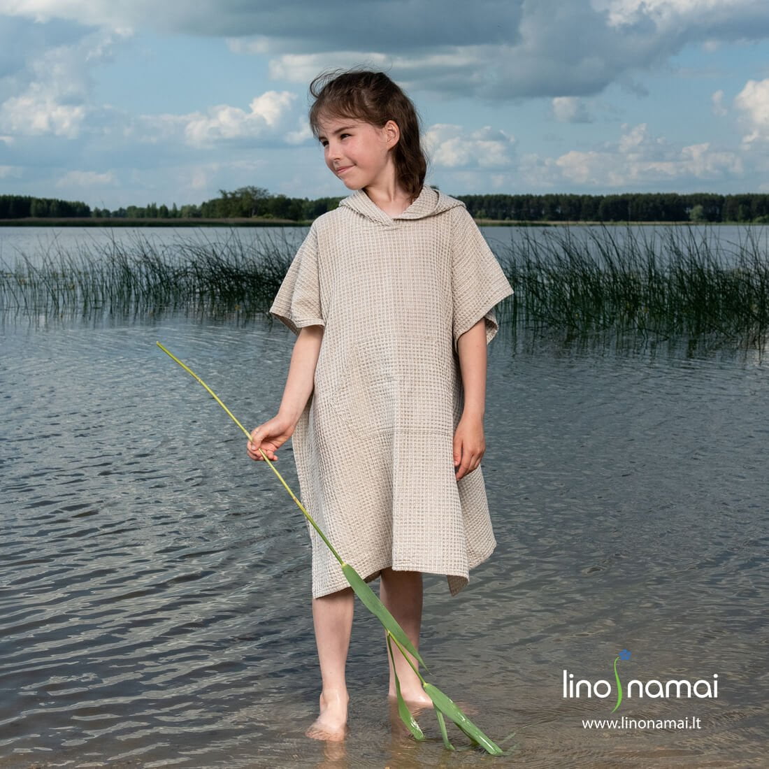 Šviesiai pilkas puslininis vaikiškas pončas