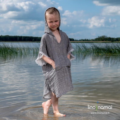 Pilkas lininis vaikiškas pončas