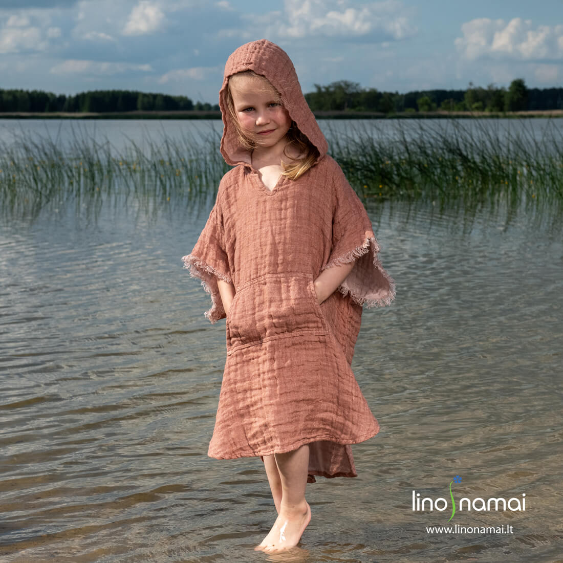 Rudas lininis vaikiškas pončas