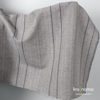 Pilkas margas puslininis audinys juodais dryžiais