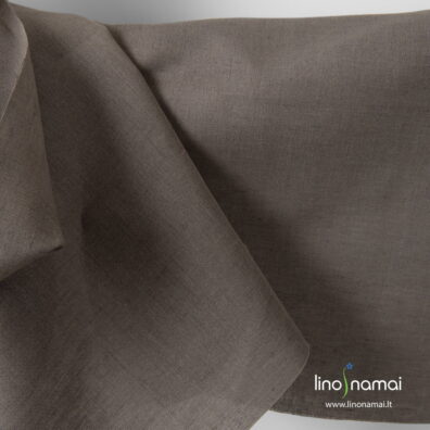 Lino - medvilnės audinys pilkai rudas