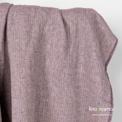 Lininis audinys violetinis raštuotas skalbtas