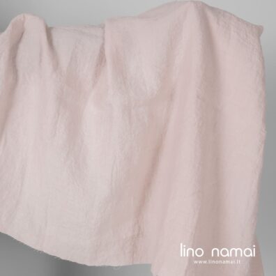 Lininis audinys rožinis platus skalbtas