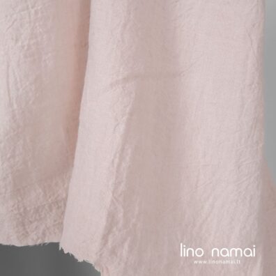 295cm pločio švelniai rožinis lino audinys