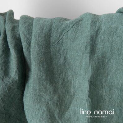 Lino audinys iš tamsiai žalių ir melsvai žalių verpalų