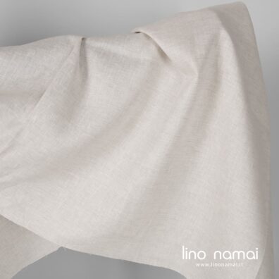 Platus lininis audinys natūralios spalvos langeliais