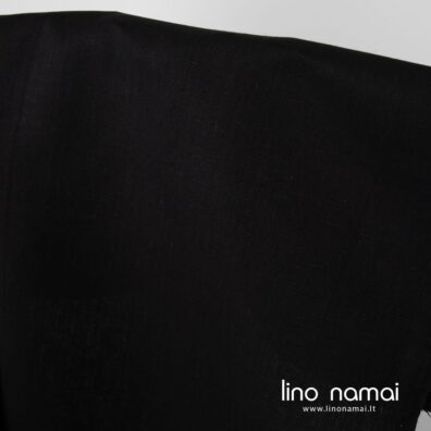 Lino - medvilnės audinys juodos spalvos