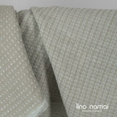 Minkštas švelnus lino - medvilnės audinys "lapelių" raštu