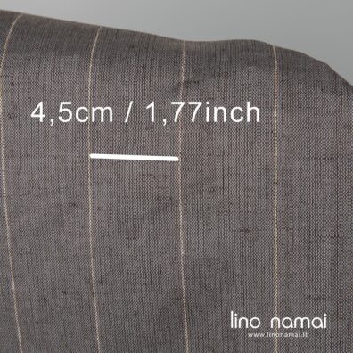 Pilkas baltai dryžuotas lino - medvilnės audinys, platus