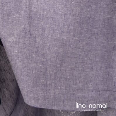 Lininis audinys iš violetinių ir baltų verpalų