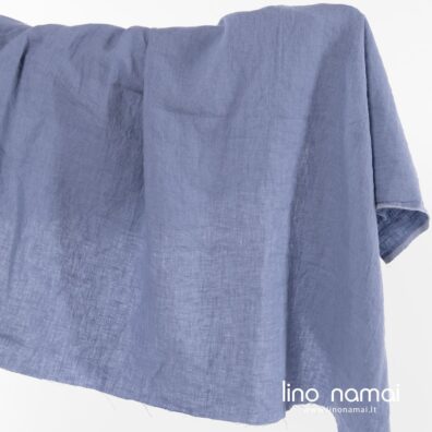 Lininis audinys melsvas, skalbtas