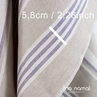 Rusvas dryžuotas lino audinys „Panamos“ pynimu