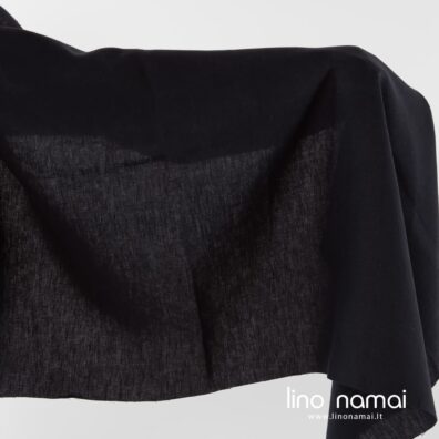 Lininis tamsiai mėlynas audinys