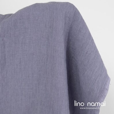 Minkštas, švelnus, specialiai skalbtas violetinis lino audinys