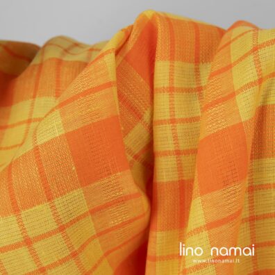 Languotas lininis audinys drabužiams, namų tekstilei